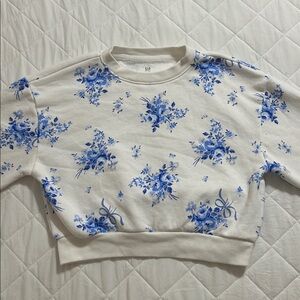 GAP Kids Blue Floral on White Kids Sweatshirt